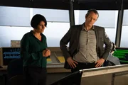 REENACTMENT - The Second Investigator (played by Wes Berger) interrogates the air controller (played by Julie Pinto) to gain insight as to what might have caused Propair Flight 420 to crash.