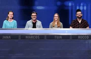 Die Kandidat:innen (v.l.n.r.): Jana Riestenpatt, Marcos Fernandez, Tuja Pagels und Rocco Fatizzo.