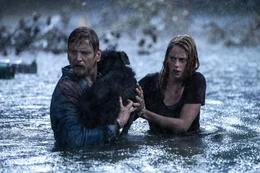 Barry Pepper and Kaya Scodelario in CRAWL from Paramount Pictures.