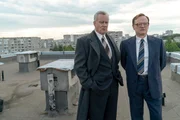 L-R: Boris Shcherbina (Stellan Skarsgård) and Valery Legasov (Jared Harris). L-R: Boris Shcherbina (Stellan Skarsgård) and Valery Legasov (Jared Harris).