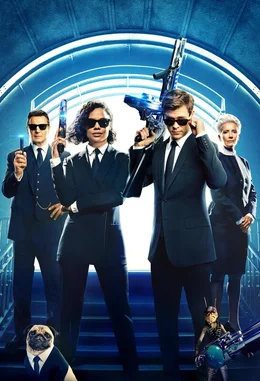 L-R: Agent High T (Liam Neeson), Agent M (Tessa Thompson), Agent H (Chris Hemsworth), Agent O (Emma Thompson).