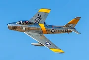 Die "F-86 Sabre" - Standardjäger der USA im Koreakrieg. Seine Konstruktion beruhte auch auf deutscher Luftfahrtforschung aus dem Zweiten Weltkrieg.