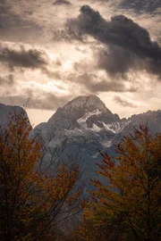 Der Mangart (2.677m) von slowenischer Seite aus gesehen