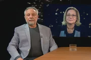 Sternstunde Philosophie: Grenzenlose Gewalt? Was Gaza für Israel, Palästina und die Welt bedeutet; José Brunner (Politologe) und Muriel Asseburg (Politologin).