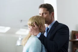 L-R: Leah Banning (Radha Mitchell), Mike Banning (Gerard Butler).