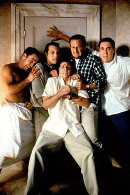 Ein Junggesellenabend mit tsdlichen Folgen: (V.l.) Michael (Jeremy Piven), Robert (Christian Slater), Charles (Leland Orser), Adam (Daniel Stern) und Kyle (Jon Favreau).