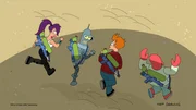 v.li.: Leela, Bender, Fry, Zoidberg
