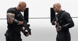 L-R: Luke Hobbs (Dwayne Johnson), Deckard Shaw (Jason Statham)