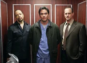 Det. Tutuola (Ice-T, l.) und Det. Stabler (Christopher Meloni, r.) nehmen den Chirurg Mike Jergens (Dean Cain) fest. Die Beweise belegen, dass er mehrere Frauen vergewaltigt hat. Det. Tutuola (Ice-T, l.) und Det. Stabler (Christopher Meloni, r.) nehmen den Chirurg Mike Jergens (Dean Cain) fest. Die Beweise belegen, dass er mehrere Frauen vergewaltigt hat.