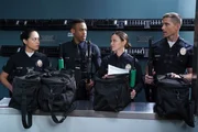 L-R: Angela Lopez (Alyssa Diaz), Jackson West (Titus Makin), Lucy Chen (Melissa O'Neil) and Tim Bradford (Eric Winter). L-R: Angela Lopez (Alyssa Diaz), Jackson West (Titus Makin), Lucy Chen (Melissa O'Neil) and Tim Bradford (Eric Winter).