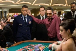 Terrence Howard (Rhodey), Robert Downey Jr (Tony Stark / Iron Man) (Recht)