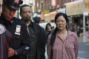 LAW & ORDER: SPECIAL VICTIMS UNIT -- "Counselor, It's Chinatown" Episode 21007 -- Pictured: (l-r) Ice T as Detective Odafin "Fin" Tutuola, Margaret Cho as Evelyn Lee