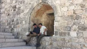 Rob Nelson and Stefan Burns check out the results of their geophysical testing at the excavated Nea Church in Jerusalem, a 6th century Byzantine structure where the temple treasures were last rumored to reside. Rob Nelson and Stefan Burns check out the results of their geophysical testing at the excavated Nea Church in Jerusalem, a 6th century Byzantine structure where the temple treasures were last rumored to reside.