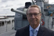 American Naval Historian Professor Craig Symonds is interviewed on the USS Cassin Young.