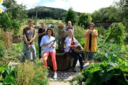 Die Landfrauen und Hobbygärtner der 3. Staffel MEIN LECKERER GARTEN sind (v. l. n. r.): Marcus Quint, Christophe Gentil, Beate Vollmayer, Johannes Orzechowski, Rita Vitt und Maren Bornheimer-Schwalbach.