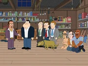 Fernando Jaramillo (l.), Stan (2.v.l.), Dick Reynolds (3.v.l.), Jackson (4.v.l.), John Sanders (4.v.r.), Al (3.v.r.), Jeff Watley (2.v.r.)