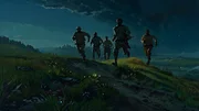 Erik Bard (l.), Thomas Winterton (m.), Jim Royston (4.v.r.), Travis Taylor (3.v.r.), Bryant 'Dragon' Arnold (r.)