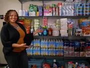 Zadia with her stockpile.