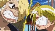 Als Sanji sich mit Duval anlegt, beschließt dieser, die Sunny zu zerstören. One Piece, Staffel 7.