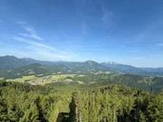 Der Ausblick von der Edelweißhütte auf der Bürgeralpe.