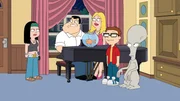 L-R: Hayley, Stan, Klaus, Francine, Steve, Roger