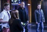 L-R: Eric Beale (Barrett Foa), Nell Jones (Renée Felice Smith), Sam (LL COOL J), Callen (Chris O'Donnell) L-R: Eric Beale (Barrett Foa), Nell Jones (Renée Felice Smith), Sam (LL COOL J), Callen (Chris O'Donnell)