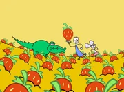 Eines Tages denkt TOM an ein leckeres Erdbeermarmeladenbrot mit Honig. TOM muss sich selber seine Erdbeere pflanzen.