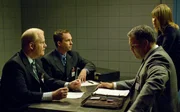 "Smile" Episode 7005 -- Pictured: (l-r) Jim Gaffigan as Martin Faris, Frank John Hughes as Bing Schorr, Vincent D'onofrio as Detective Robert Goren, Kathryn Erbe as Detective Alexandra Eames "Smile" Episode 7005 -- Pictured: (l-r) Jim Gaffigan as Martin Faris, Frank John Hughes as Bing Schorr, Vincent D'onofrio as Detective Robert Goren, Kathryn Erbe as Detective Alexandra Eames