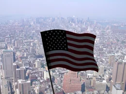 Aussicht aus dem Nordturm des World Trade Centers vor dem Anschlag.