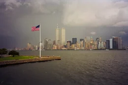Skyline von New York mit dem World Trade Center.