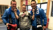 Die Moderatoren Otto Schulte und Mauro Corradino mit Box-Weltmeisterin Silke Weickenmeier. Die Moderatoren Otto Schulte und Mauro Corradino mit Box-Weltmeisterin Silke Weickenmeier.