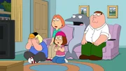 (v.l.n.r.) Chris Griffin; Lois Griffin; Meg Griffin; Delfin Billy; Peter Griffin