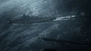 Bildunterschrift: Drei Tage nach ihrem Gefecht mit der HMS Hood wird die Bismarck von britischen Flugzeugen und Schiffen attackiert und geht nach heftigen K&auml;mpfen selbst unter (CGI-Animation).
