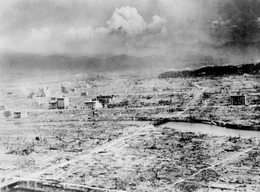 Hiroshima nach dem Abwurf der Atombombe durch die USA.