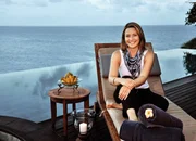 Moderatorin Wasiliki Goutziomitros auf Fr&eacute;gate Island, Seychellen