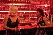 L - R: Lorraine Broughton (Charlize Theron), Delphine Lasalle (Sofia Boutella)