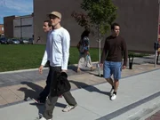 Tim, Stephen, Alex walking along a Pretoria street. Tim, Stephen, Alex walking along a Pretoria street.