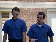 Tim (l.) and Stephen (r.) plot and plan escaping the prison. Tim (l.) and Stephen (r.) plot and plan escaping the prison.