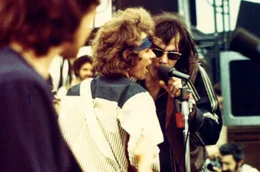 v.l. Nick St. Nicholas, John Kay auf dem "Newport 69" in Costa Mesa 1969.