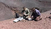 Rob Nelson and Stefan Burns set up their drone in preparation for an aerial survey. Rob Nelson and Stefan Burns set up their drone in preparation for an aerial survey.