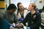 CHICAGO MED -- "Mistaken" Episode 104 -- Pictured: (l-r) Marlyne Barrett as Maggie Lockwood, Rachel DiPillo as Dr. Sarah Reese, Ales Weisman as Chout