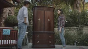 Jenny and Hal debate if they should purchase the antique wardrobe for her new house. Jenny and Hal debate if they should purchase the antique wardrobe for her new house.