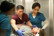 CHICAGO MED – "Saints" Episode 107 – (l-r) Marlyne Barrett as Maggie Lockwood, Brian Tee as Dr. Ethan Choi, Yaya DaCosta as April Sexton CHICAGO MED – "Saints" Episode 107 – (l-r) Marlyne Barrett as Maggie Lockwood, Brian Tee as Dr. Ethan Choi, Yaya DaCosta as April Sexton