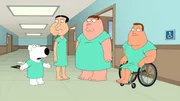 Als Peter (2.v.r.), Brian (l.), Quagmire (2.v.l.) und Joe (r.) nach einem Unfall im Krankenhaus zu sich kommen, haben sie ihr Ged&auml;chtnis verloren und sind mutterseelenalleine auf der Welt ...