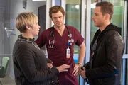 CHICAGO MED -- "Saints" Episode 107 -- Pictured: (l-r) Allison Latta as Amber, Nick Gehlfuss as Dr. Will Halstead, Jesse Lee Soffer as Jay Halstead CHICAGO MED -- "Saints" Episode 107 -- Pictured: (l-r) Allison Latta as Amber, Nick Gehlfuss as Dr. Will Halstead, Jesse Lee Soffer as Jay Halstead