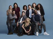 A MILLION LITTLE THINGS - ABC's "A Million Little Things" stars Allison Miller as Maggie, James Roday as Gary, Grace Park as Katherine, David Giuntoli as Eddie, Stephanie Szostak as Delilah, Ron Livingston as Jon, Christina Ochoa ashley, Romany Malco as Rome, and Christina Moses as Regina. (ABC/Matthias Clamer)