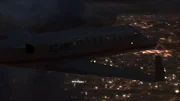 The Learjet 45 flies above Mexico City.