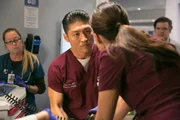 CHICAGO MED — "Mistaken" Episode 104 — Pictured: (l-r) Brian Tee as Dr. Ethan Choi; Torrey DeVitto as Dr. Natalie Manning