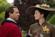 Tobias Menzies (Frank Randall/Black Jack Randall), Caitriona Balfe (Claire Randall Fraser).