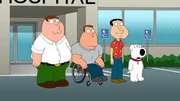 (v.l.n.r.) Peter Griffin; Joe Swanson; Glenn Quagmire; Brian Griffin